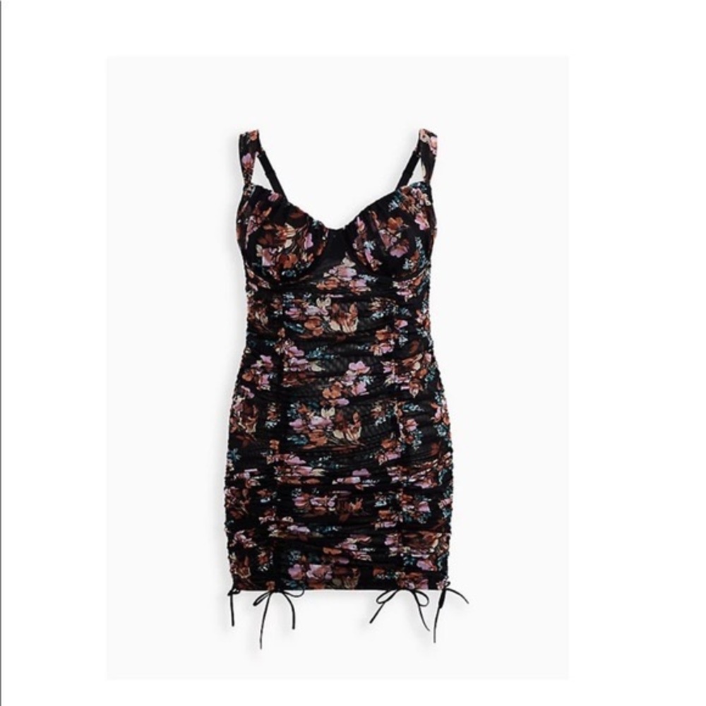 Mesh Floral Print Floral Chemise